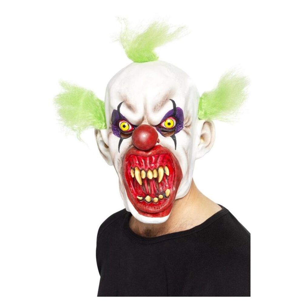 Smiffys Unisex Adult Sinister Clown Mask / White/Red/Green